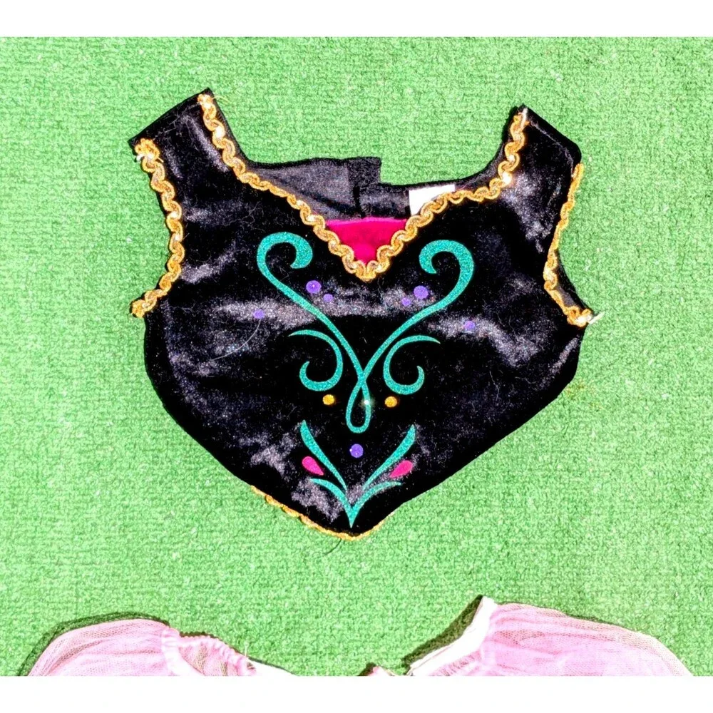 Disney Princess Anna Frozen 3Pc Top/Skirt/Cape Kids 5T Costume Outfit Set GUC